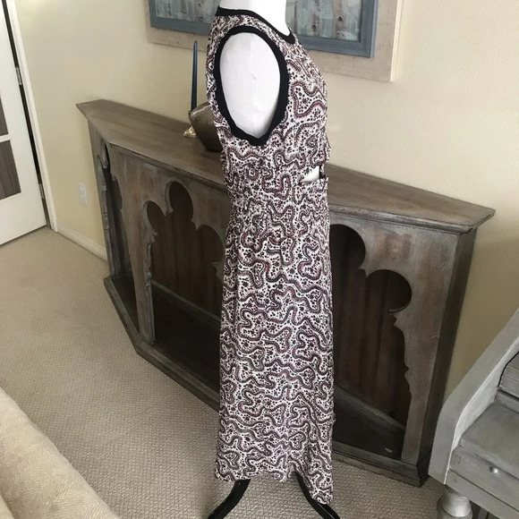 NWOT A.L.C. Sandra Floral Silk Cutout Midi Dress Black Ginger Smocked Panel 8 - Picture 8 of 11